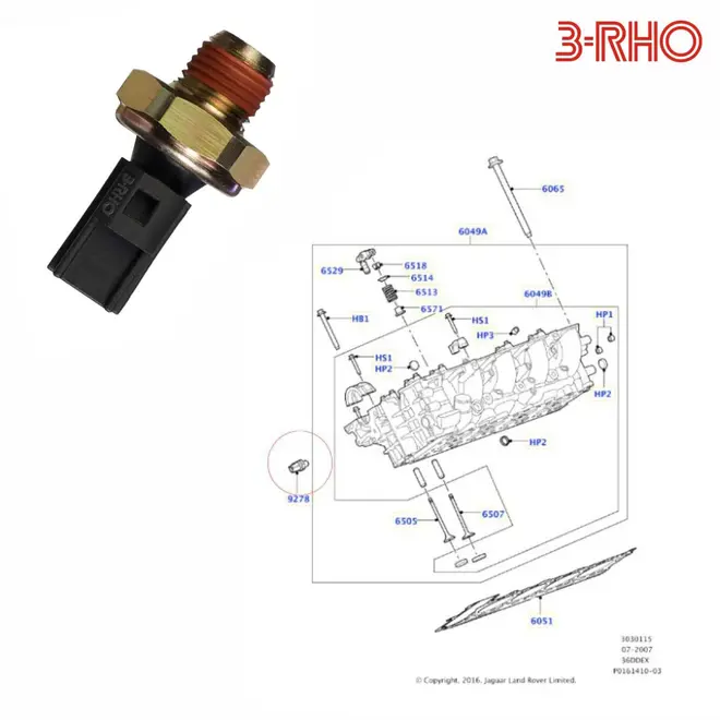 SENSOR PRESSAO OLEO LAND ROVER/JAGUAR/VOLVO 2.0 16V SI4/3.6 32V/4.4 32V TDV8 2011 A 2017 L