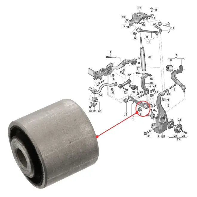 BUCHA EXTERNA BRAÇO SUSPENSÃO INFERIOR AUDI A4 A5 A6 A7 Q5 1.8 2.0 3.0 3.2 4.0 4.2 5.0 5.2 2007 A 2022 4H0407152C