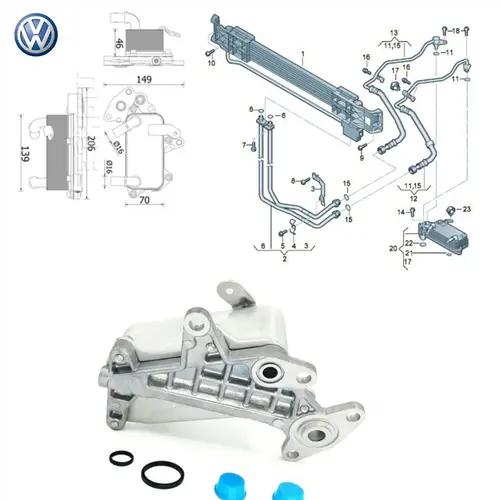 RESFRIADOR RADIADOR OLEO CAMBIO  VW PASSAT/VARIANT/CC 2.0 16V/3.2 24V 2006 A 2012 3C031703