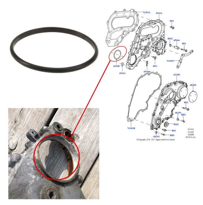 ANEL VEDACAO GRANDE TAMPA DISTRI INT LAND ROVER/VOLVO 3.0/3.2 24V 2007 A 2015  LR002819/SK