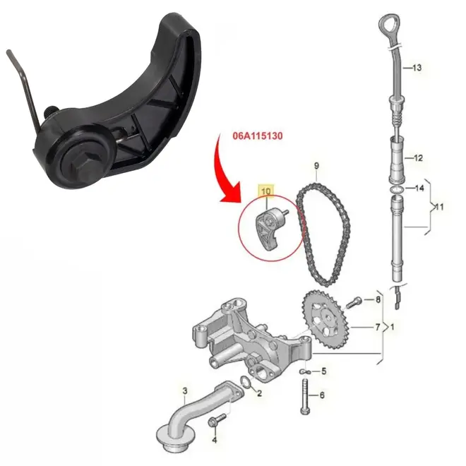 TENSOR CORRENTE BOMBA DE ÓLEO AUDI A3 A4 TT VW GOLF JETTA BORA NEW BEETLE POLO PASSAT 1.6 8V 2.0 8V 1.8 20V 1996 A 2016