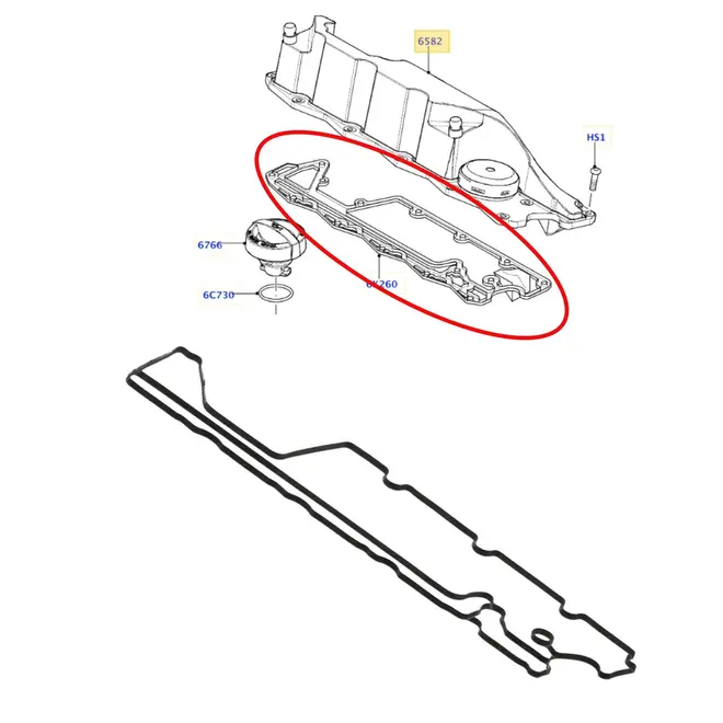 JUNTA TAMPA VALVULA/RESPIRO LAND ROVER/VOLVO 3.2 24V 2007 A 2012 LLR001978/SKU3353