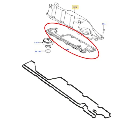 JUNTA TAMPA VALVULA/RESPIRO LAND ROVER/VOLVO 3.2 24V 2007 A 2012 LLR001978/SKU3353