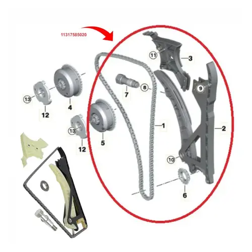 KIT CORRENTE BMW 130I/325I/330I/530I/X1/X3/X5/Z4 2.5/3.0 24V N52N 2006 A 2012 11317585020/