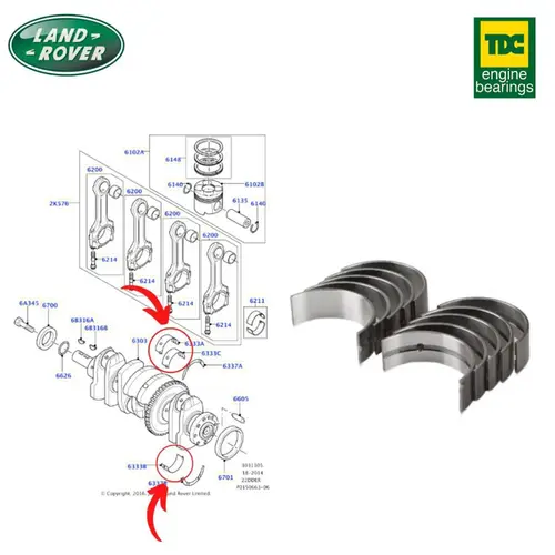 JG BRONZINA MANCAL 050 LAND ROVER 2.2 16V TDI 2011 A 2017  LR022090/SKU2807