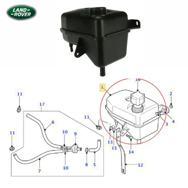 RESERV AGUA RADIADOR LAND ROVER DEFENDER 90/110/130/DISCOVERY 1 2.5 8V 300TDI/3.9 16V V8 1