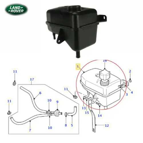 RESERV AGUA RADIADOR LAND ROVER DEFENDER 90/110/130/DISCOVERY 1 2.5 8V 300TDI/3.9 16V V8 1