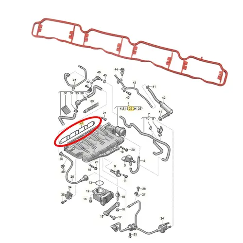 JUNTA COLETOR ADM AUDI/VW 2.0 16V TFSI/TSI 2008 A 2015 06F129717D/SKU3339
