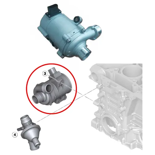 BOMBA AGUA ELETRICA BMW 2.0 16V N20 2011 A 2018 11517597715/SKU3117