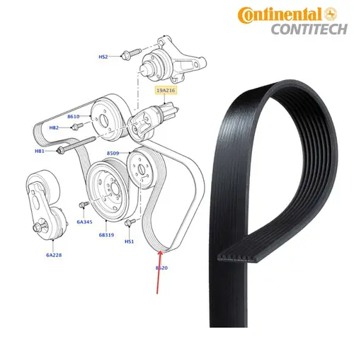 CORREIA POLY V LAND ROVER 2.7 24V TDV6 2005 A 2009 PQS500370/SKU2859