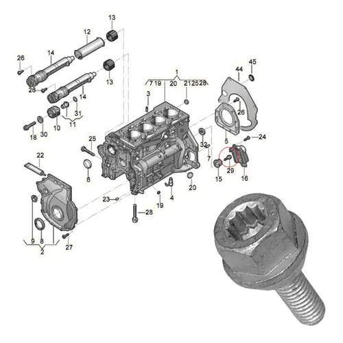 PARAFUSO ENGRENAGEM BOMBA D'ÁGUA AUDI A3 A4 A5 Q3 Q5 TT VW FUSCA JETTA PASSAT TIGUAN 2.0 16V TFSI TSI 2008 A 2017