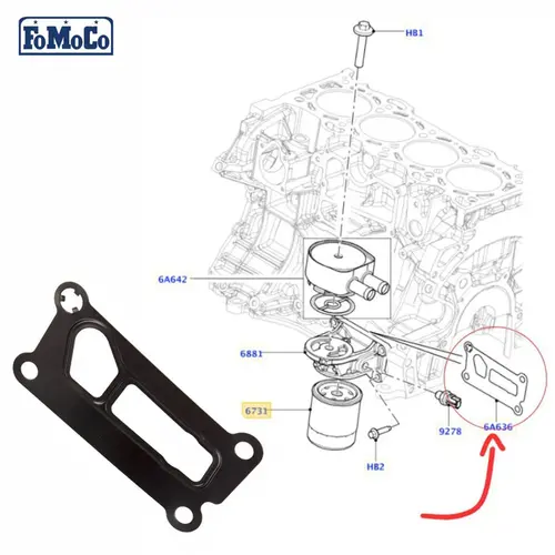 JUNTA SUPORTE FILTRO OLEO LAND ROVER/JAGUAR/VOLVO 2.0 016V SI4/T5 2012 A 2018 LR025007/SKU