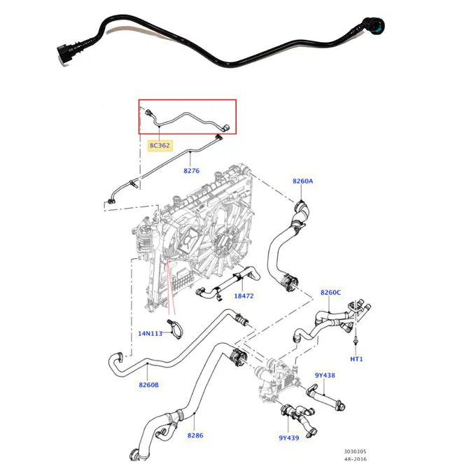 TUBO RETORNO AGUA RADIADOR LAND ROVER RANGE ROVER VOGUE 2010 A 2021/RANGE ROVER SPORT 2014