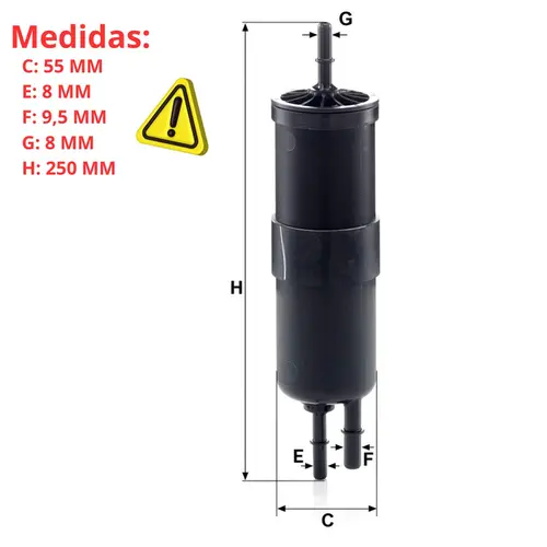 FILTRO COMBUSTIVEL EXTERNO BMW 1.6 2.0 16V 3.0 24V N13 N46 N20 N52 N54 N55 N63 B48 2007 A 2020