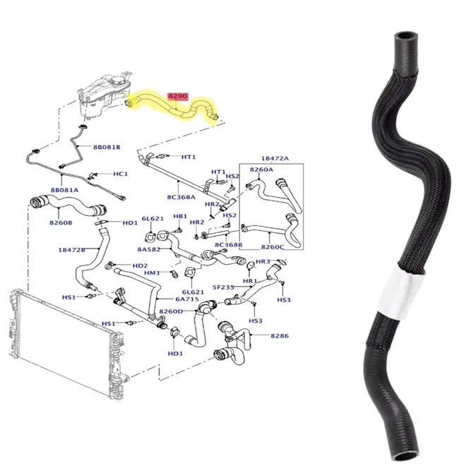 MANG AGUA RESER/TUBO AGUA LAND ROVER 3.2 24V I6 2007 A 2012 LR000933/SKU4363