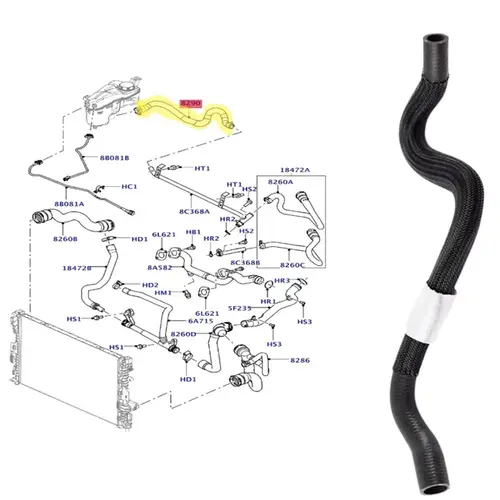 MANG AGUA RESER/TUBO AGUA LAND ROVER 3.2 24V I6 2007 A 2012 LR000933/SKU4363