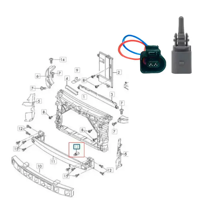 SENSOR TEMPERATURA EXTERNA AMBIENTE MOSTRADOR PAINEL AUDI/VW