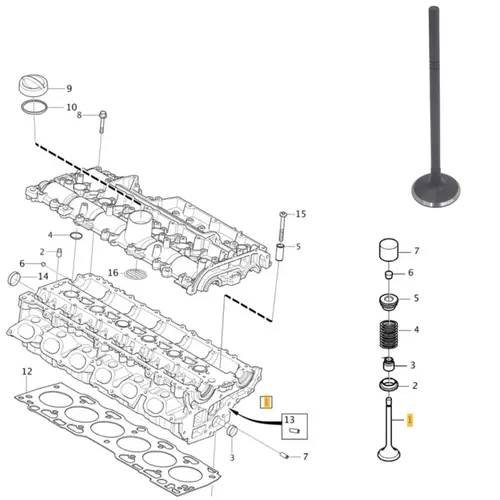 VALVULA ADM VOLVO 3.0 24V 6CC TURBO 31X128,5X5,94 MM 2009 A 2015 30650940/SKU2699