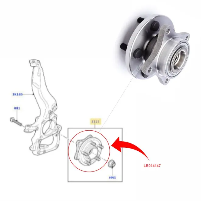CUBO RODA DIANTEIRA LAND ROVER DISCOVERY 3/4 2005 A 2016/RR SPORT 2005 A 2013 LR014147/SKU