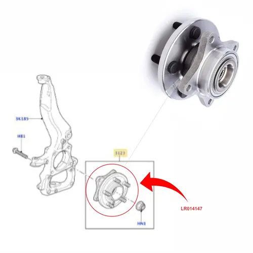 CUBO RODA DIANTEIRA LAND ROVER DISCOVERY 3/4 2005 A 2016/RR SPORT 2005 A 2013 LR014147/SKU