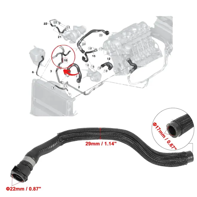 MANG RET AGUA BMW 135I/335/Z4 3.0 24V 6CC N55 2007 A 2013 17127548203/SKU2667