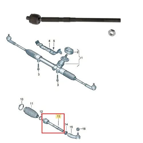 BARRA BRAÃ‡O AXIAL DIREÃ‡ÃƒO 1.4 16V TFSI 2011 A 2018 6C0423810C/SKU2663
