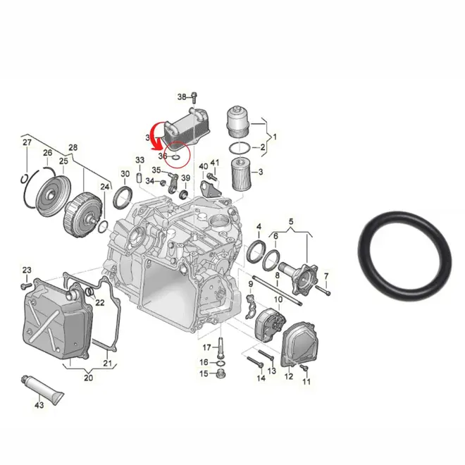 ANEL VEDACAO RADIADOR OLEO CAMBIO AUDI/VW 1.4/2.0 16V/2.5 20V/3.2/3.6 24V TFSI/TSI/FSI 200