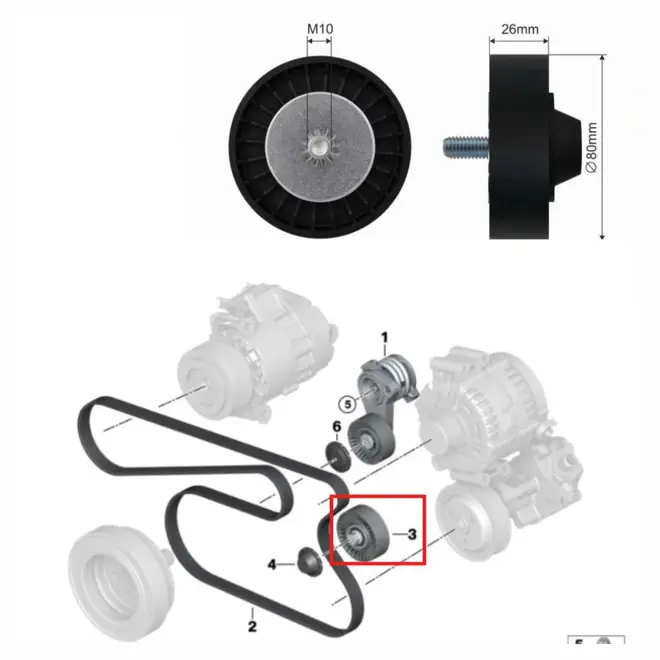 POLIA GUIA CORREIA ALTERNADOR BMW 130I/325I/330I/525I/530I/X1/X3/X5 3.0 24V N52 2001 A 201