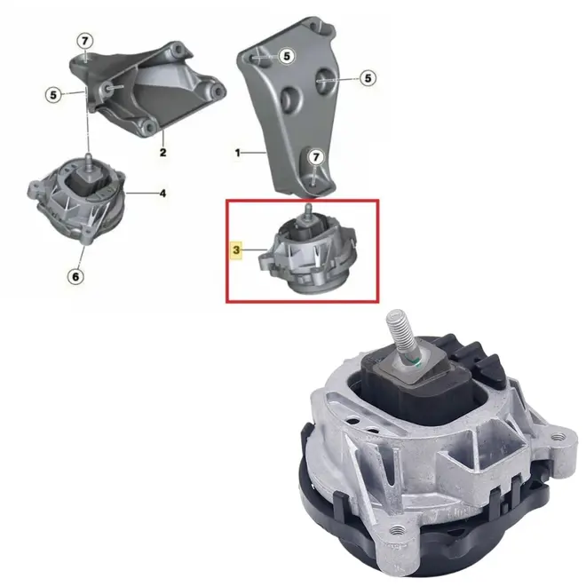 COXIM MOTOR ESQUERDO BMW X3/X4 20I/25I/28I 2.0 16V N20 GASOLINA/FLEX 2013 A 2019 221168561