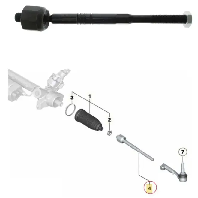 BARRA BRAÃ‡O AXIAL DIREÃ‡ÃƒO BMW X1 18I 2010 A 2014/116I/118I/125I/316I/320I/335 2003 A 20