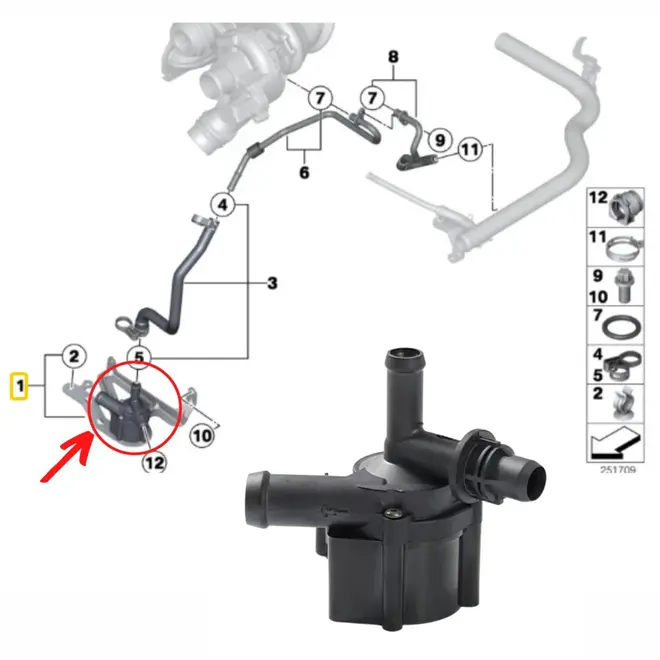 BOMBA DE ÁGUA AUXILIAR ELÉTRICA BMW 116I, 118I E 316I 1.6 16V 2012 A 2015