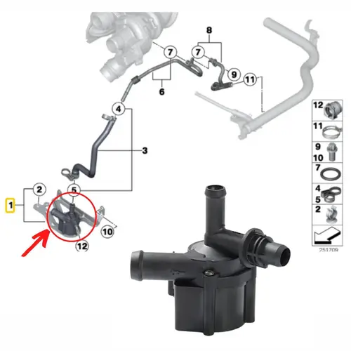 BOMBA DE ÁGUA AUXILIAR ELÉTRICA BMW 116I, 118I E 316I 1.6 16V 2012 A 2015
