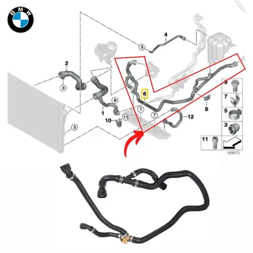 MANGUEIRA 4 VIAS BMW X5/X6/ 3.0 24V N54/N55 2009 A 2014 17127576371/SKU2649