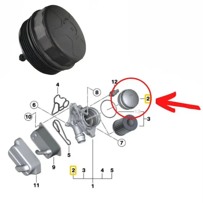 TAMPA FILTRO OLEO BMW 2.0 16V/2.5/3.0 24V 2005 A 2019 N20/N52/N55 2006 A 2019 11427525334/