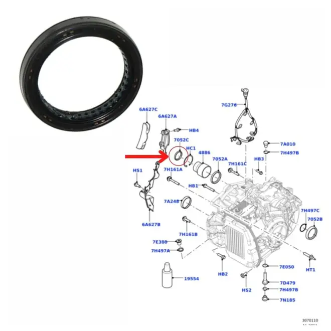 RETENTOR CAMBIO EXTERNO LD PEQ LAND ROVER/VOLVO 2.0 16V/2.5 20V/2.4 20V/3.0 24V/3.2 24V 20
