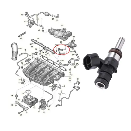 BICO INJETOR BAIXA AUDI/VW 1.8/2.0 16V TFSI/TSI 2011 A 2019 06L906031D/SKU3095