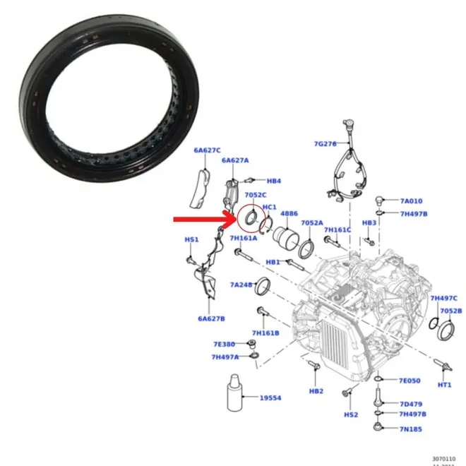 RETENTOR CAMBIO EXTERNO LD PEQ LAND ROVER/VOLVO 2.0 16V/2.5 20V/2.4 20V/3.0 24V/3.2 24V 20