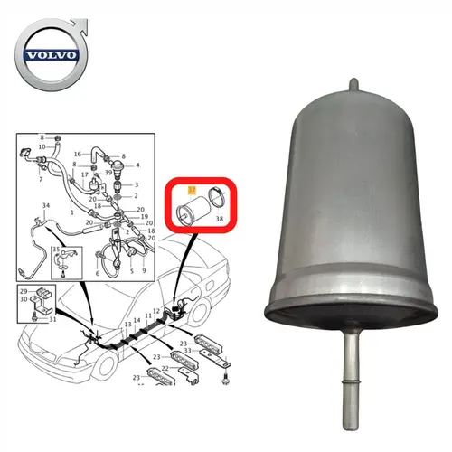 FILTRO COMBUSTIVEL VOLVO 1.8/1.9/2.0 16V/ 2.0/2.3/2.4/2.5 20V 1997 A 2009 30817997/SKU2454