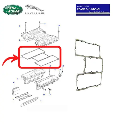 JUNTA COLETOR ADM SUPERCHARGER LAND ROVER/JAGUAR 3.0 24V V6 2012 A 2019 LR041680/SKU2610