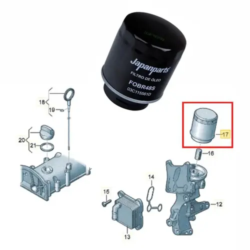 FILTRO Ã“LEO LUBRIFICANTE MOTOR AUDI A1 1.4 16V TFSI 2011 A 2018 03C115561D/SKU2494