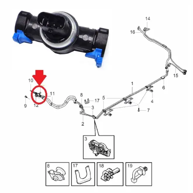 SENSOR PRESSAO COMB VOLVO S60/S70/S80/S90/V60/XC40/XC60/XC90 2.0 16V 2015 A 2020 31432653/
