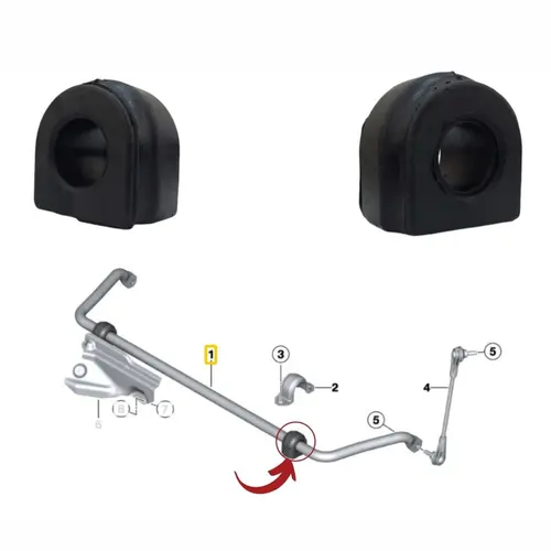 BUCHA ESTAB DIAN BMW 2.0 16V N46/2.5/3.0 24B N52/N54/N55 2007 A 2012 31356793311/SKU2406