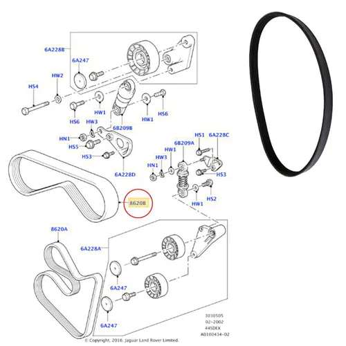 CORREIA AR CONDICIONADO  LAND ROVER/BMW 4.4 V8 PQS000220/SKU2635