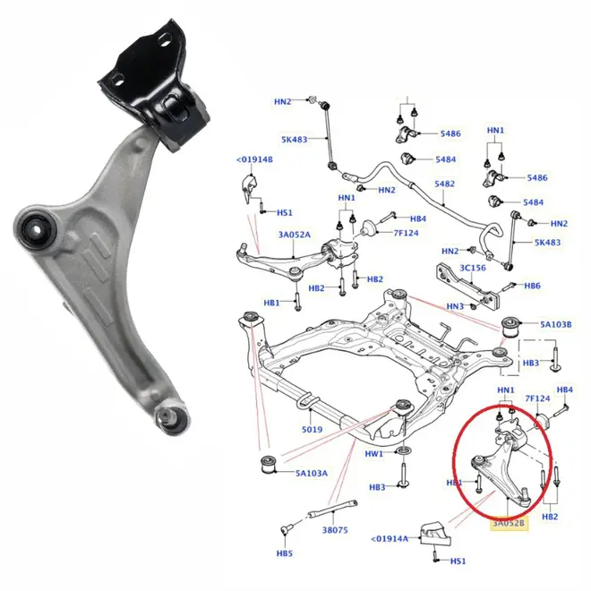 BANDEJA DIANT L/ ESQ LAND ROVER 2.0 16V SI4/2.0 16V SD4/TD4/2.2 16V SD4 2011 A 2019 LR0244