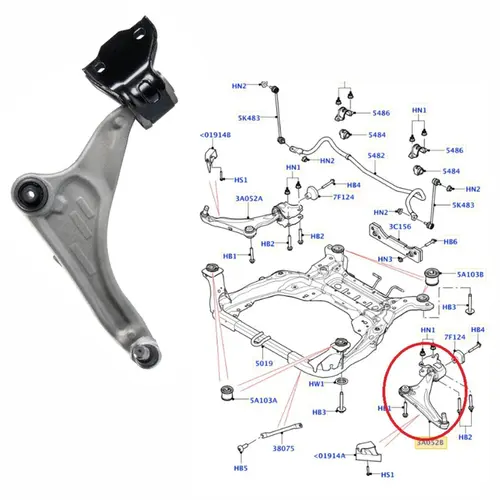 BANDEJA DIANT L/ ESQ LAND ROVER 2.0 16V SI4/2.0 16V SD4/TD4/2.2 16V SD4 2011 A 2019 LR0244