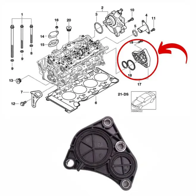 TAMPA TRAS CABECOTE BMW 2.0 16V N46 2007 A 2013 11537583666/SKU2185