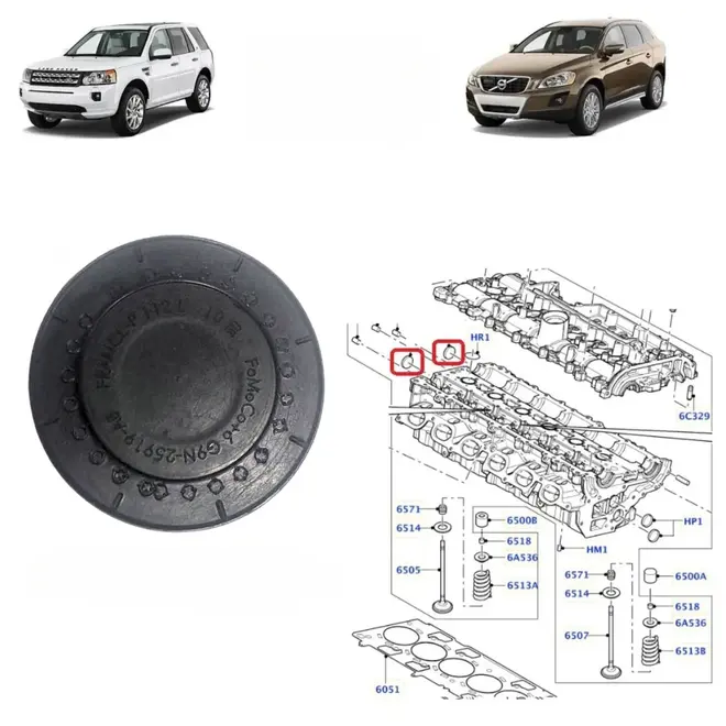 TAMPAO CABECOTE LAND ROVER/VOLVO 3.0/3.2 24V 2007 A 2017 LR006822/SKU1987
