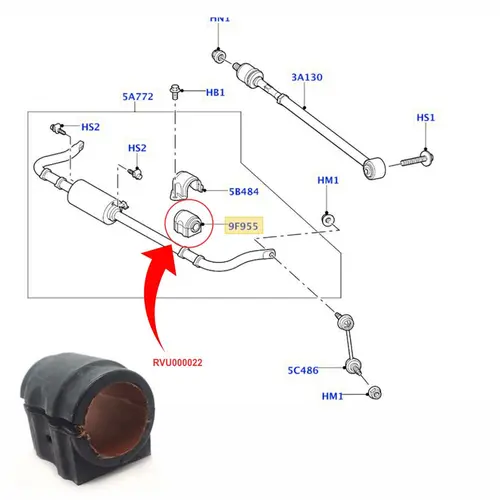 BUCHA BARRA EST TRAS RANGE ROVER SPORT 2.7/3.0/3.6/4.2 2005 A 2013 COM ACE RVU000022/SKU98