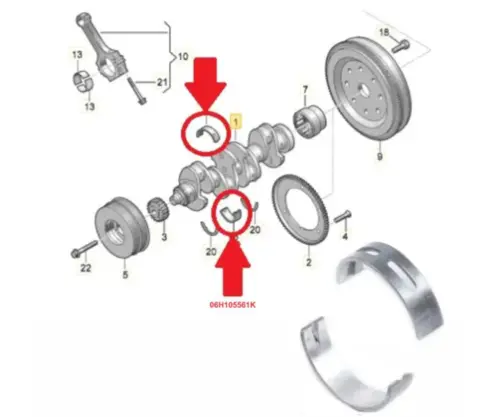 JOGO BRONZINA MANCAL 025 AUDI A3 A4 A5 A6 A7 TT Q3 Q5 Q7 VW GOLF JETTA TIGUAN PASSAT FUSCA CC 1.8 2.0 16V 2013 A 2019