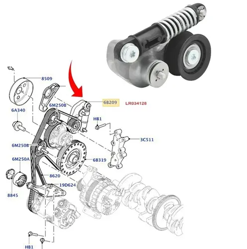 TENSOR CORREIA ALTERNADOR VOLVO S60/V60/XC60/V70/S80 2.0 16V T5 2010 A 2017 31339795/SKU18